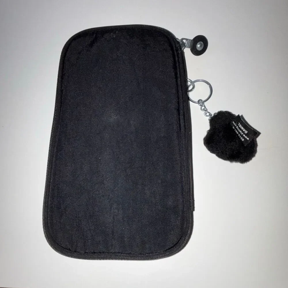 NEW Kipling Make Up/Cosmetic brush holder case +monkey pencil black nylon travel - Picture 2 of 6